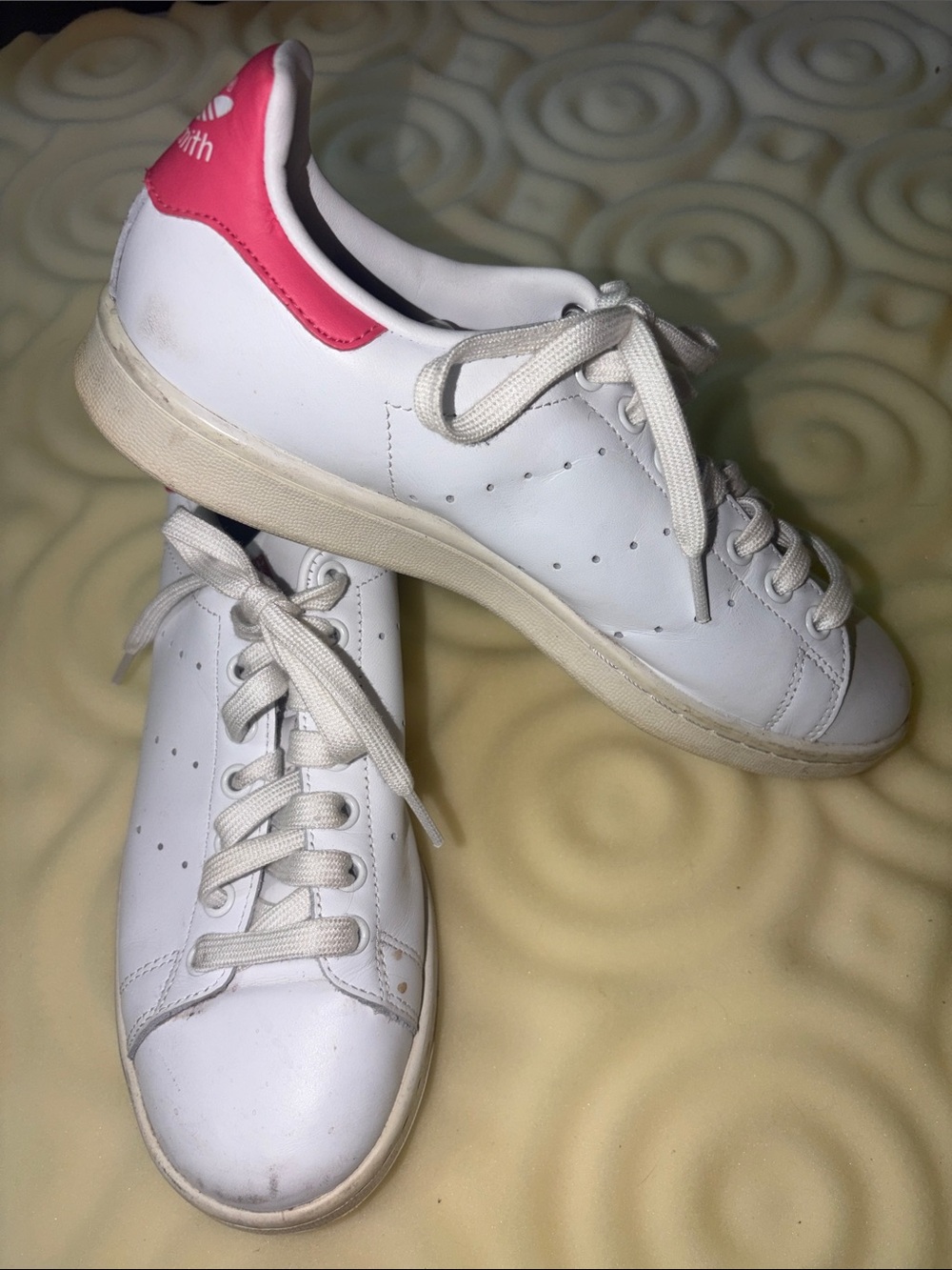 adidas Stan Smith pink accented sneakers